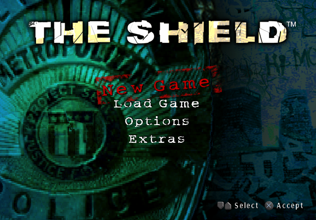 The Shield: The Game (PlayStation 2) screenshot: Title screen / Main menu.
