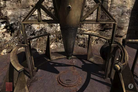 Riven: The Sequel to Myst (iPhone) screenshot: A mysterious telescope.