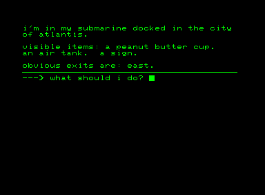 Voyage to Atlantis (Commodore PET/CBM) screenshot: Start of the game