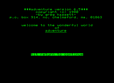 Voyage to Atlantis (Commodore PET/CBM) screenshot: Title screen