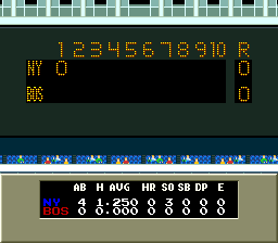Super Batter Up (SNES) screenshot: Scoreboard