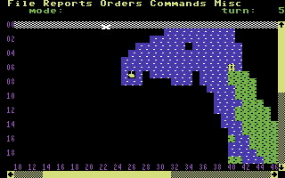 Empire: Wargame of the Century (Commodore 64) screenshot: Exploring the ocean.