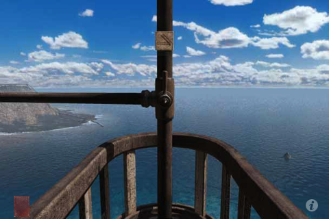 Riven: The Sequel to Myst (iPhone) screenshot: Many switches and buttons don't show animations while moving positions or being pressed, unlike other versions. They simply jump from one frame to the other, like in Myst.
