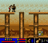 The Mummy (Game Boy Color) screenshot: Chapter 06-01. Hamunaptra / Ruins in the Sand. And this shit is more like a statue.