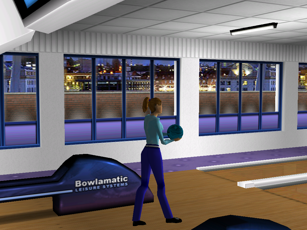 Friday Night 3D Bowling (Windows) screenshot: Initial position