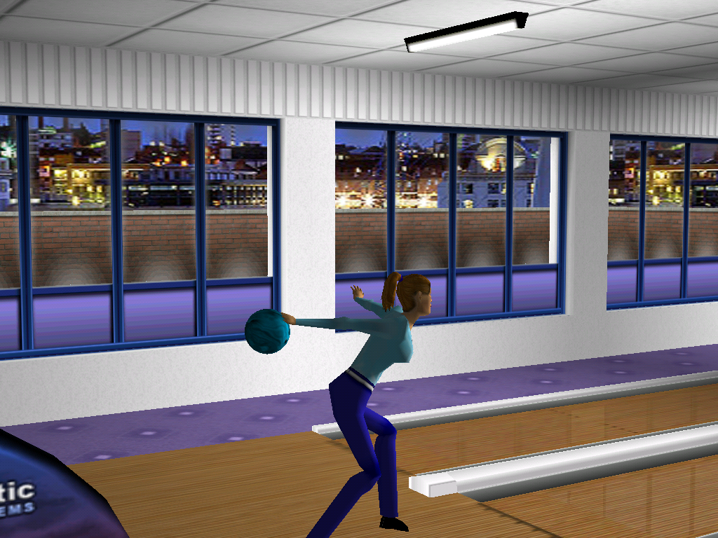 Friday Night 3D Bowling (Windows) screenshot: Throw moment