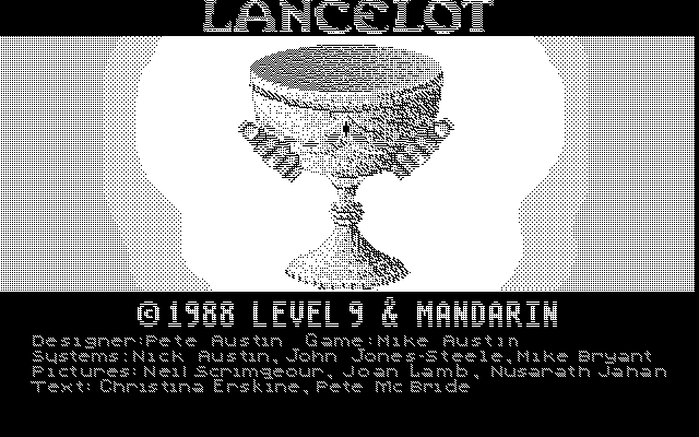 Lancelot (Atari ST) screenshot: Title screen (Monochrome)