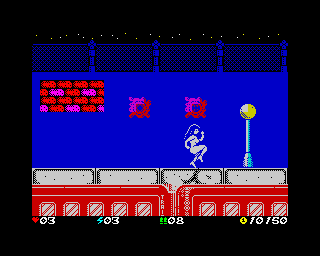 Fundamentally Loathsome (ZX Spectrum) screenshot: Don't get me wrong but these monsters gotta have a Freudistic association. Just me saying.