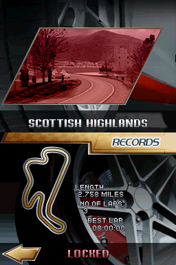 Corvette Evolution GT (Nintendo DS) screenshot: Lap Times - Scottish Highlands