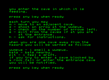 Twonky (Commodore PET/CBM) screenshot: Controls