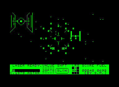 Star Force (Commodore PET/CBM) screenshot: Blasted into oblivion!
