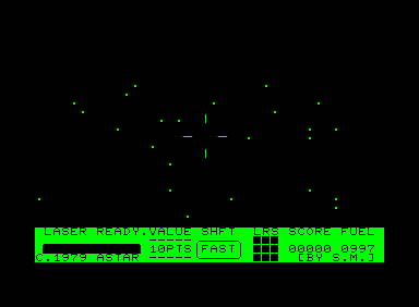 Star Force (Commodore PET/CBM) screenshot: All's quiet just before the enemies spawn!