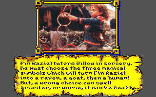 Willow (Amiga) screenshot: Spellcasting introduction