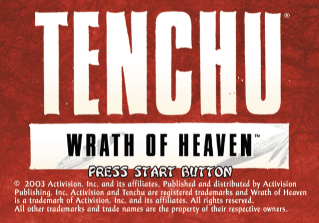 Tenchu: Wrath of Heaven (PlayStation 2) screenshot: Title screen.