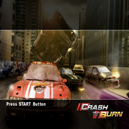 Crash 'N' Burn (PlayStation 2) screenshot: Title screen.