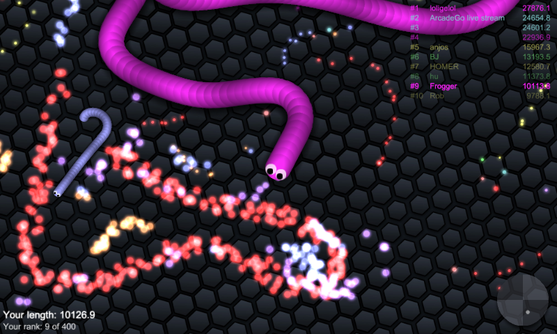 slither.io (Android) screenshot: That's all mine