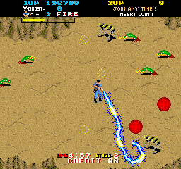 The Real Ghostbusters (Arcade) screenshot: Level 02:<br> Electric underground Eels.