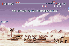 Super Army War (Game Boy Advance) screenshot: Level 3 - The beginning.