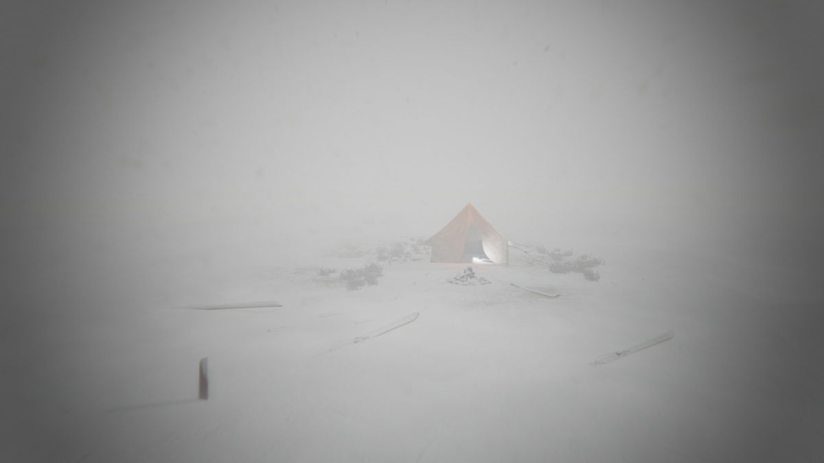 Kholat (Windows) screenshot: Out of nowhere, a tent