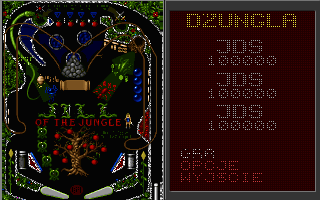 Fliper (DOS) screenshot: Polish Dżungla Table