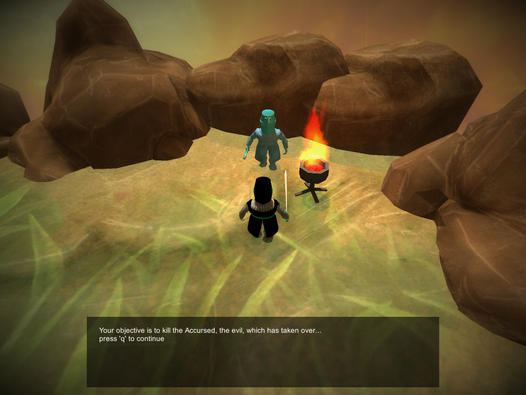Accursed (Windows) screenshot: I'm given my main quest