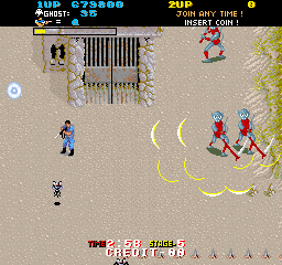 The Real Ghostbusters (Arcade) screenshot: Level 05:<br> The Guardians of the level - Grim Reapers.