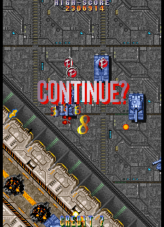 Twin Cobra II (Arcade) screenshot: Game Over... continue?