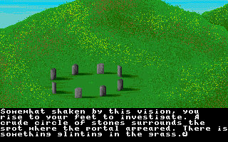Ultima IV: Quest of the Avatar (Amiga) screenshot: A vision of a moongate