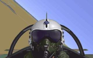Air Duel: 80 Years of Dogfighting (DOS) screenshot: Nice helmet!