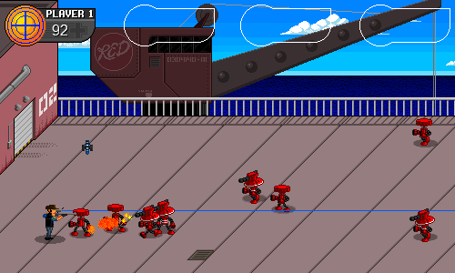 Team Fortress Arcade (Windows) screenshot: Sniper charging up his attack