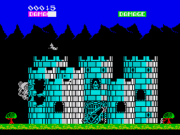 Ramparts (ZX Spectrum) screenshot: Digging into the first wall