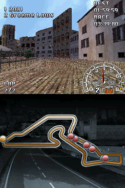 Corvette Evolution GT (Nintendo DS) screenshot: Tuscany Hills (Bumper Cam)