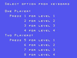 Guardian (TI-99/4A) screenshot: Options