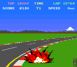 Pole Position (Arcade) screenshot: Crash