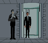 Men in Black: The Series (Game Boy Color) screenshot: Watch out! It's a guy who paid to see "Bad Boys II"!