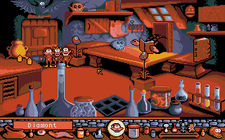 Gobliiins (Atari ST) screenshot: "Hand over the payment and keep it short!"