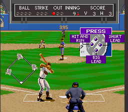 Relief Pitcher (SNES) screenshot: Bases loaded