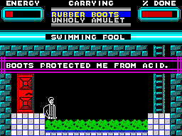 Skyscraper of Doom (ZX Spectrum) screenshot: Acid pool