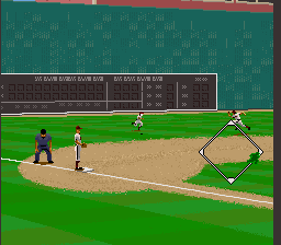 Relief Pitcher (SNES) screenshot: Fielding the ball
