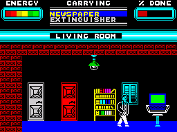 Skyscraper of Doom (ZX Spectrum) screenshot: Living room