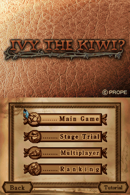 Ivy the Kiwi? (Nintendo DS) screenshot: Main menu