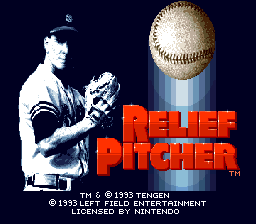Relief Pitcher (SNES) screenshot: Title screen