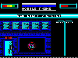 Streets of Doom (ZX Spectrum) screenshot: Bar entrance
