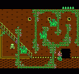 King Neptune's Adventure (NES) screenshot: The path is guarded by dragons, use the bubble bomb for instant dragon soup.