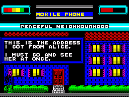 Streets of Doom (ZX Spectrum) screenshot: Peaceful neighbourhood