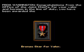 Red Storm Rising (Amiga) screenshot: Received a medal!