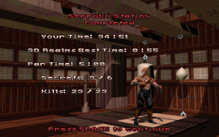 Shadow Warrior (DOS) screenshot: Completing a level