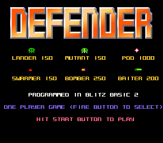 Super Skidmarks (Amiga CD32) screenshot: The CD32 version includes a Defender clone.