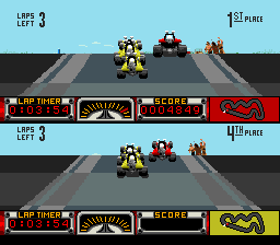 Road Riot 4WD (SNES) screenshot: Racing in Ohio