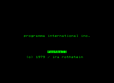 Football (Commodore PET/CBM) screenshot: Introduction screen